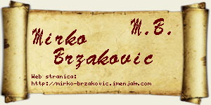 Mirko Brzaković vizit kartica